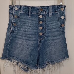 PAIGE Nautical High Rise Denim Cutoffs Size 24